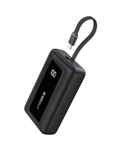 Anker Zolo Power Bank, 20,000mAh 30W High-Speed Portable Charger with Built-in C Cable, USB-C&A, Battery Pack for iPhone 16/15/15 Pro/15 Pro Max/15 Plus, MacBook, Galaxy, and More - Image 1