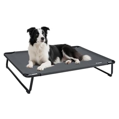 ABCPET Elevated Dog Bed, Outdoor Dog Bed Large Raised Cooling Pet Beds Cots Waterproof Stable and Easy Assembly, Teslin Fabric with 1.2mm Thick Iron Frame, Breathable, Ultra-Sturdy，Grey, 42”*28“*8” - Image 8