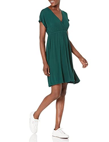 Amazon Essentials Women's Surplice Dress (Available in Plus Size), Jade Green, XX-Large - Image 4