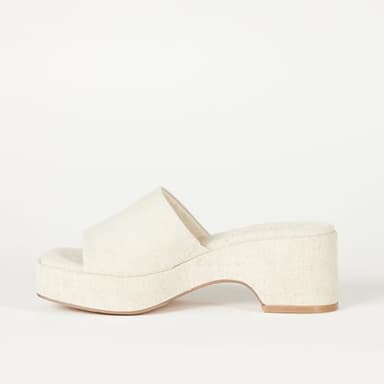 The Drop Women's Bertina Platform Slide, Linen, 7.5 Cream - Image 2