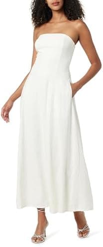 The Drop Women's Carlota Strapless Linen Maxi Dress - Image 3