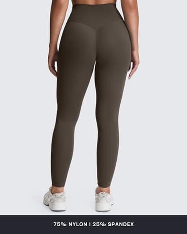 Aoxjox High Waisted Workout Leggings for Women Tummy Control Buttery Soft Yoga Metamorph Deep V Pants 26" (Mulch, Large) - Image 5