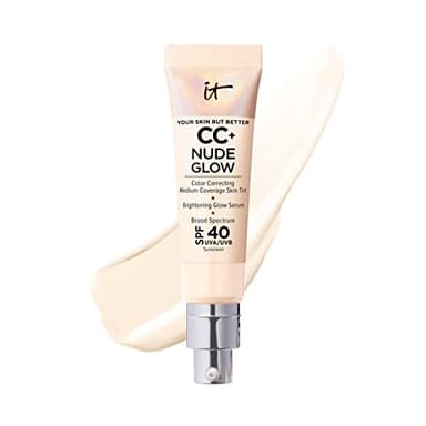 IT Cosmetics CC+ Nude Glow (Fair) - Medium Coverage Foundation with SPF 40 & Brightening Glow Serum, Lightweight Skin Tint, 2% Niacinamide + Hyaluronic Acid, Up to 24H Hydration - 1.08 fl oz - Image 1