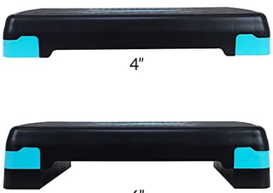 Fitvids Adjustable Workout Aerobic Stepper Step Platform Trainer, 27-Inch, Black/Blue - Image 5