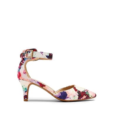 DREAM PAIRS Kitten Heel Low Heel for Women Closed Pointed Toe Pumps Wedding Party Sexy Dress Shoes Lowpointed,Size 8.5,Floral,LOWPOINTED - Image 2