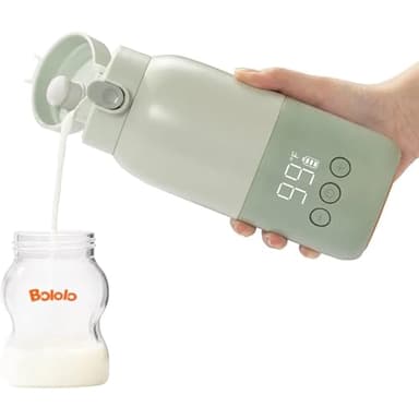 BOLOLO Portable Bottle Warmer for Travel, Super Fast Charging, Instant Breastmilk, Formula, Water, Milk Warmer with 10 Ounces Big Capacity, Baby Flask for Vehicle,car,Airplane Journey - Image 1
