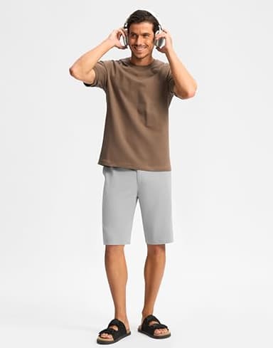 Casual Shorts for Men 11" Lightweight Men's Golf Shorts Stretch with 3 Pockets Quick Dry Summer Breathable Shorts(Bright Gray,XL) - Image 6