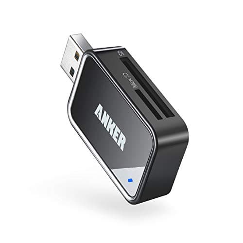 Anker USB 3.0 SD Card Reader, 2-in-1 SD Card Reader for SDXC, SDHC, MMC, RS-MMC, Micro SDXC, Micro SD, Micro SDHC, UHS-I Cards - Card Reader, Micro SD Card Reader - Image 1