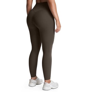 Aoxjox High Waisted Workout Leggings for Women Tummy Control Buttery Soft Yoga Metamorph Deep V Pants 26" (Mulch, Large) - Image 1