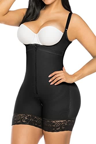 YIANNA Fajas Colombianas Shapewear for Women Tummy Control Postpartum Body Shaper Butt Lifter Post Surgery Compression Garment Bodysuit,YA7212-Black-M - Image 1