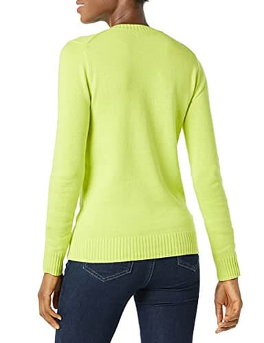 Amazon Essentials Women's Lightweight Long-Sleeve V-Neck Sweater, 100% Cotton, Lime Green, X-Large - Image 2
