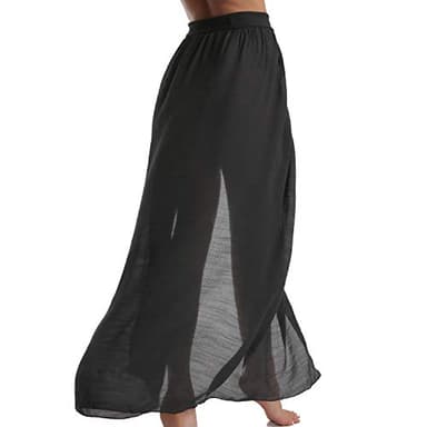 Eicolorte Womens Sarongs for The Beach Bathing Suit Swim Cover Up Tie Maxi Long Wrap Skirt (Black-US 4-12) - Image 4