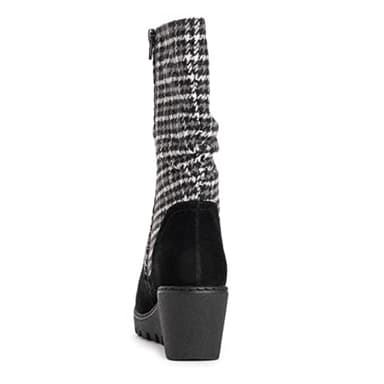 MUK LUKS Women's Vermont Stowe Boots, Houndstooth Black, 7.5 - Image 3