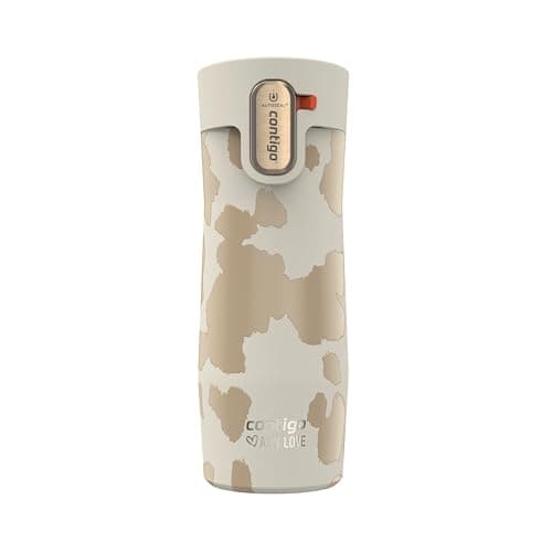 Contigo x Ally Love Stainless Steel Vacuum-Insulated Travel Mug with Autoseal and Easy Clean Lid, Spill-proof, Keeps Drinks cold 24 hrs & hot for 11 hrs, BPA Free, 16oz., West Loop 3.0, Oatmilk - Image 1