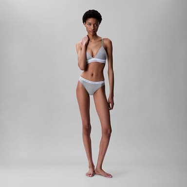 Calvin Klein Modern Cotton Lightly Lined Triangle Bralette Grey Heather - Image 3