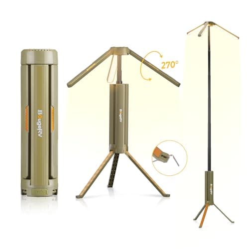 BougeRV Telescopic Camping Light, 15600mAh Collapsible Outdoor Light, Rotatable Electric Lantern, IP54 Waterproof Flashlight, Cordless Camping Tent Lamp for Emergency, Camping, Hiking, 2025 Version - Image 1