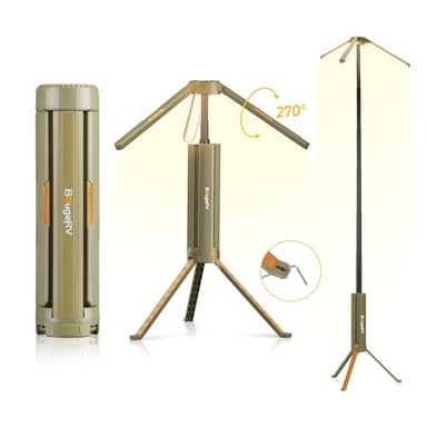 BougeRV Telescopic Camping Light, 15600mAh Collapsible Outdoor Light, Rotatable Electric Lantern, IP54 Waterproof Flashlight, Cordless Camping Tent Lamp for Emergency, Camping, Hiking, 2025 Version - Image 1