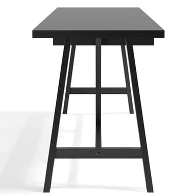 SIMPLIHOME Dylan SOLID WOOD Industrial 60 inch Wide Writing Office Desk in Black for the Office Desk, Writing Table, Workstation and Study Table - Image 6