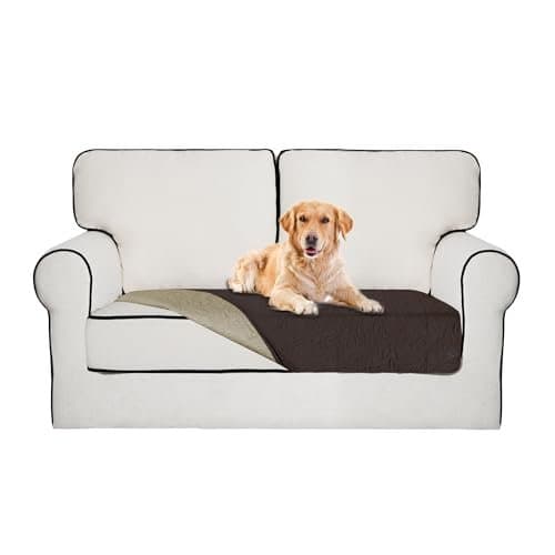 Easy-Going Waterproof Dog Bed Cover Reversible Leak Proof Pet Blanket Replacement Mat for Furniture Washable Couch Cover Sofa Cover for Dogs Cat(30x53 Inch, Chocolate/Beige) - Image 1