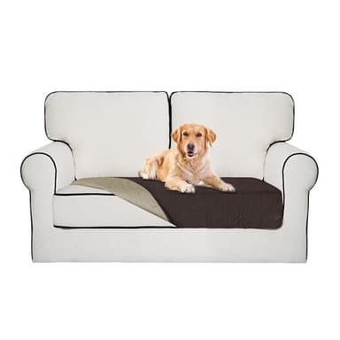 Easy-Going Waterproof Dog Bed Cover Reversible Leak Proof Pet Blanket Replacement Mat for Furniture Washable Couch Cover Sofa Cover for Dogs Cat(30x53 Inch, Chocolate/Beige) - Image 1