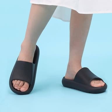Comwarm Cloud Slide Sandals for Women Men Ultra Comfort Recovery Pillow Slippers Soft Summer Beach Shoes with Low Arch Support,Matte Black Size 13-14 Wonmen/11.5-12.5 Men - Image 2