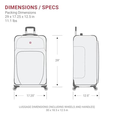 SwissGear Sion Softside Expandable Luggage, Dark Grey, Checked-Large 29-Inch - Image 7