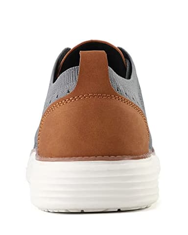 VILOCY Men's Casual Dress Sneakers Oxfords Business Mesh Breathable Walking Shoes Tennis Comfortable Fashion Office EU44 Grey - Image 6