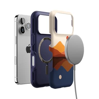 Casely iPhone 17 Pro Case | Opposites Attract | Day & Night Colorblock Mountains | Compatible with MagSafe | Bold Protective Design - Image 4