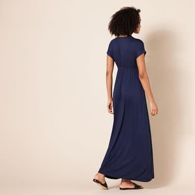 Amazon Essentials Women's Waisted Maxi Dress (Available in Plus Size), Navy, XX-Large - Image 3