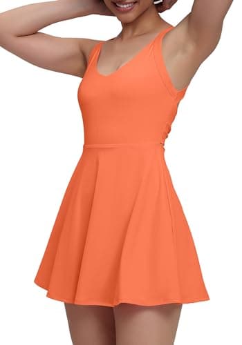 EUISVI Womens Tennis Workout Dress with Easy Bathroom Shorts Romper Cut Out Twisted Athletic Dresses for Women - Image 2