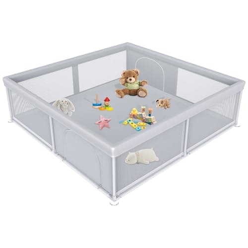 Extra Large Baby Playpen 79×79 Inch, Playpen with 2 Zipper Door for Babies and Toddlers, Play Pen Pin Indoor Outdoor Baby Play Fence - Image 1