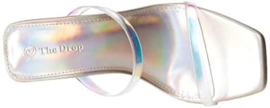 The Drop Women's Avery Square Toe Two Strap High Heeled Sandal, Iridescent, 10 - Image 7