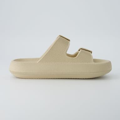 CUSHIONAIRE Fame Cloud Slides for Women with Adjustable Buckles, Waterproof Recovery Sandals for Women 2025 KHAKI 10 - Image 8