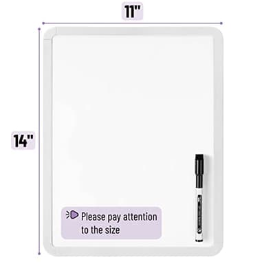 Mr. Pen- Dry Erase Board, 14” x 11” with a Black Dry Erase Marker, Small Mini White Board for Students, White Frame, Includes Double Sided Tapes - Image 3