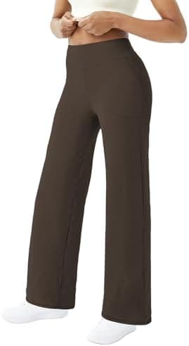 FireSwan Wide Leg Yoga Pants Women Stretch Dress Lounge Pants with Pockets High Waisted Loose Casual Trousers - Image 3