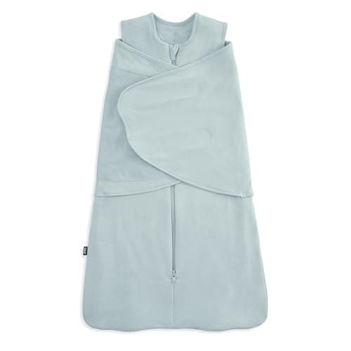 HALO SleepSack SuperSoft Swaddle, Cozy Bamboo Viscose, 3-Way Adjustable Swaddle, 2 Way Zipper, 2 TOG, 0-3 Months, Newborn (Pack of 1), Calm Sage - Image 1