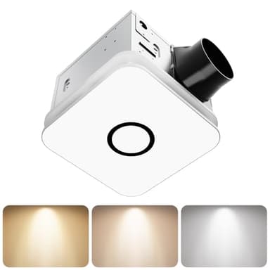 2-in-1 Bathroom Exhaust Fan with Light, 32W Quiet Vent Fan - 130 CFM & 1.5 Sones, 1200lm LED Light - 3000K/4000K/5000K Adjustable, Easy to Install, Bathroom Fans for Home, Bath, Hotel, Etc. - Image 1