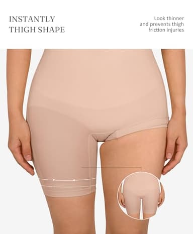 FeelinGirl Shapewear Bodysuit for Women Tummy Control Faja Shaper Seamless Hip Enhancer Thigh Slimmer Body Shaper Nude M/L - Image 4