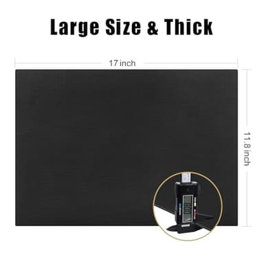 Homaxy Faux Leather Heat Resistant Placemats for Dining Table Set of 12, Waterproof Wipeable Washable PU Table Mats, Easy to Clean Anti-Slip Place Mats, 11.8" x 17", Black - Image 5