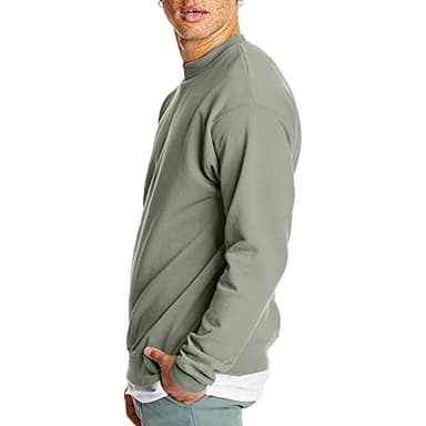 Hanes Mens Ecosmart Fleece Sweatshirt, Cotton-blend Pullover, Crewneck For Men, 1 Or 2 Pack, Stonewashed Green - 1 Pack, Large US - Image 4