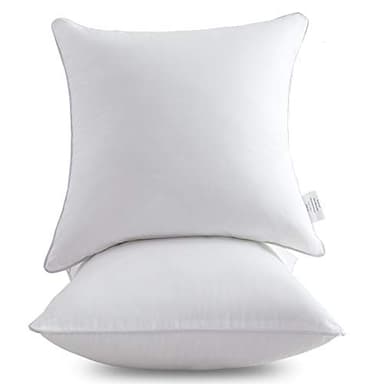 Oubonun 18"x18" Pillow Inserts (Set of 2) - Throw Pillow Inserts with 100% Cotton Cover - 18 Inch Square Interior Sofa Pillow Inserts - Decorative Pillow Insert Pair - White Couch Pillow - Image 9