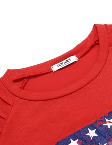 COOFANDY Men's Muscle American Flag T-Shirt Pleated Raglan Sleeve Gym Tee Short Sleeve Fashion Shirts - Image 4