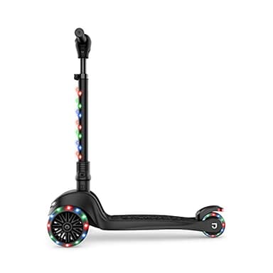 Jetson Scooters - Jupiter Mini 3 Wheel Kick Scooter (Black) - Collapsible Portable Kids Three Wheel Push Scooter - Lightweight Folding Design with High Visibility RGB Light Up LEDs on Stem and Wheels - Image 4