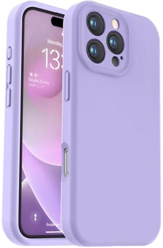 Vooii Compatible with iPhone 16 Pro Max Case, Liquid Silicone Upgrade [Camera Protection] [Soft Anti-Scratch Microfiber Lining] Shockproof Phone Case for iPhone 16 Pro Max 6.9 inch - Light Purple - Image 1