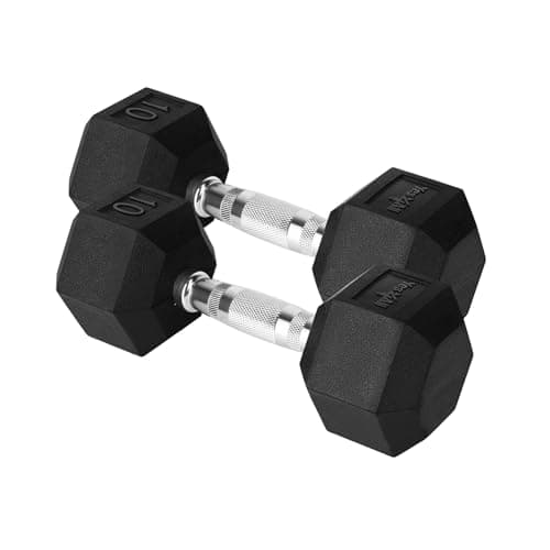 Yes4All Cast Iron - Chrome Grip Hex Dumbbell - 10 lbs - Pair - Image 1