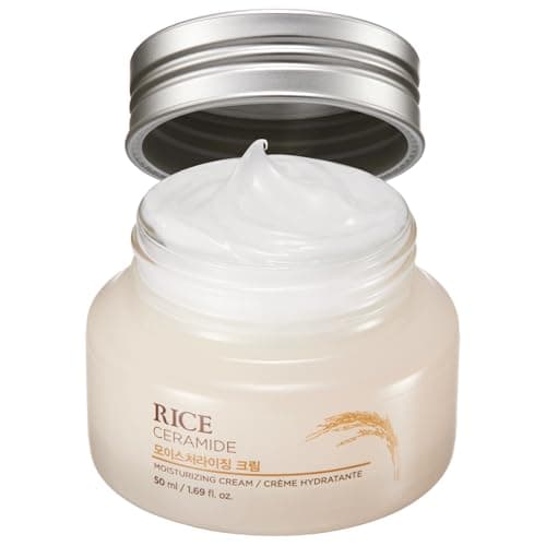 The Face Shop Rice Ceramide Cream, Hydrating Face Moisturizer, for Dry & Combination Skin, Lightweight, Fast-absorbing, 1.69 fl. oz. - Image 1