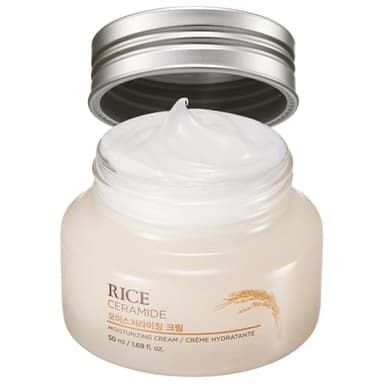 The Face Shop Rice Ceramide Cream, Hydrating Face Moisturizer, for Dry & Combination Skin, Lightweight, Fast-absorbing, 1.69 fl. oz. - Image 1