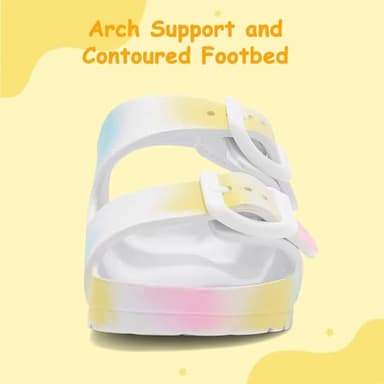 Nedaan Toddler Girls Sandals Kids Adjustable Buckle EVA Slipper Sandals With Hook Loop Back Strap - Image 4