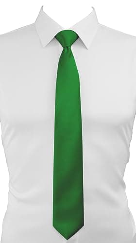 trilece Green Tie - Men's Solid Color Ties - Christmas Ties for Men - Formal Neckties for Men - Neck Tie for Man (Emerald Green) - Image 1