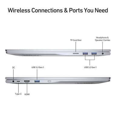 2025 Latest 16'' Laptop, 1TB SSD 16GB RAM, 2024 New Processor N95(3.4GHz), 8000mAh Battery, Backlit Keyboard, Compatible with Windows 11, Fingerprint, USB 3.2, HDMI, WiFi5, Bluetooth, TF Card Slot - Image 6